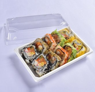 Wholesale high quality biodegradable pulp disposable sushi tray MX-BGS003